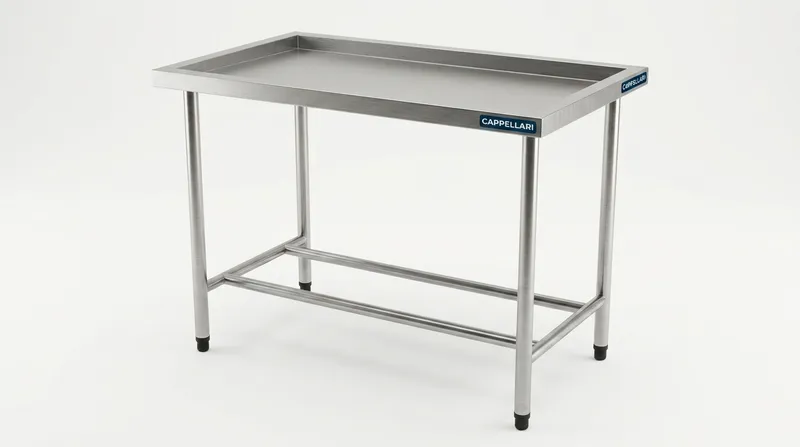 Mesa p/ Entrada/Saída de Máq. Lavar Louças – 800mm — equipamento profissional em aço inox