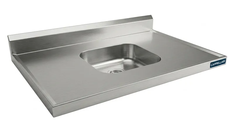 Tampo Vincado (com calha perimetral) – 700mm — equipamento profissional em aço inox